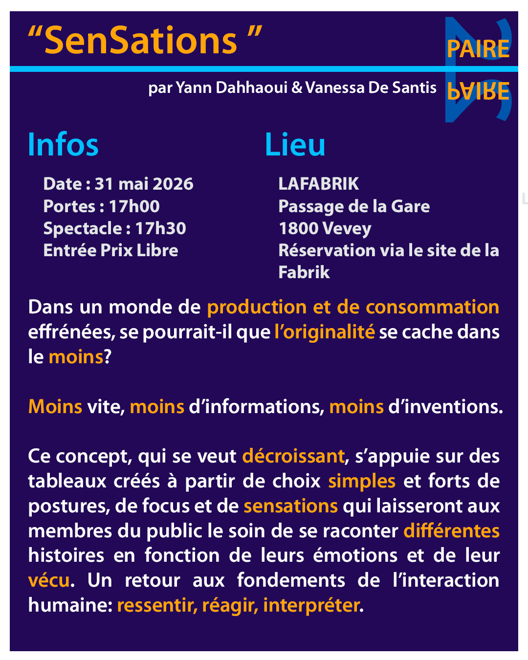 PAIRE - SenSations - 31 mai 2026 – Image 2